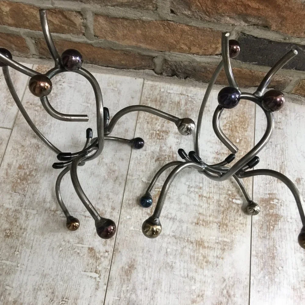 Artisan Created Iron Bottle Holder/Garden Design (1)